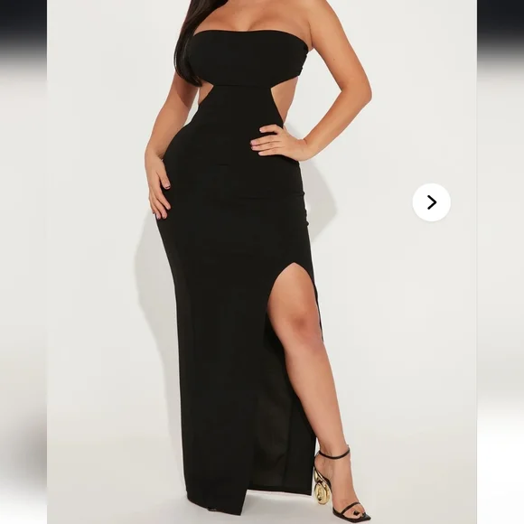 Black Evening Gown w/ Side Slit NWT - Picture 1 of 7